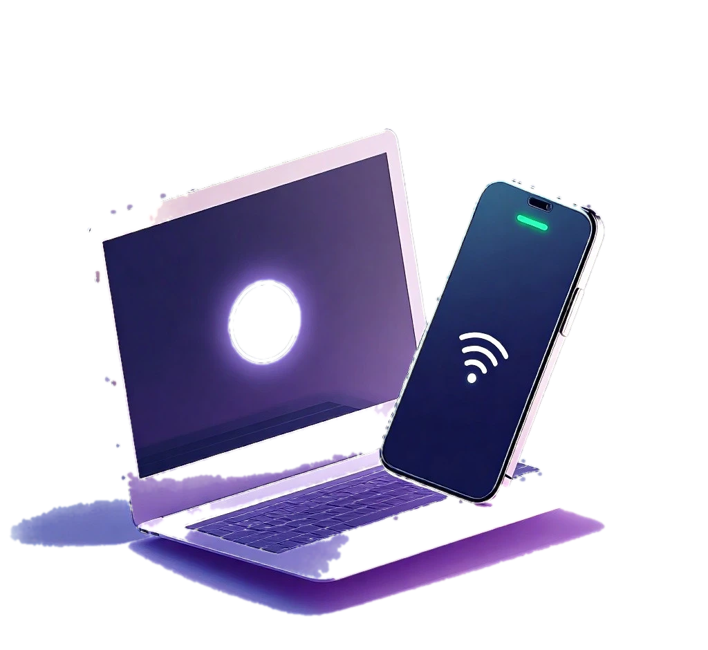 快连VPN 多平台应用界面示意：手机端与电脑端一键连通全球接入点